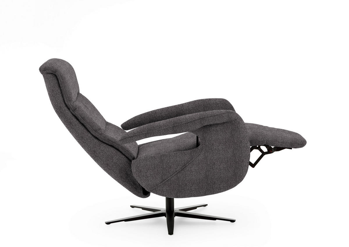 RELAXSESSEL in Textil Anthrazit  - Anthrazit/Schwarz, Design, Textil/Metall (71/112/83-176cm) - Beldomo Style
