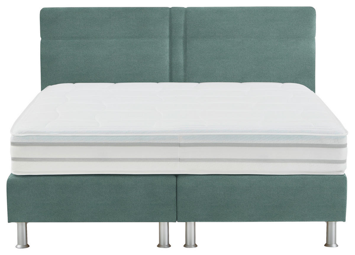 BOXSPRING KREVET 180/200 cm     zelena, tirkizna, svetlozelena, mintzelena  - mintzelena/boja aluminijuma, Moderno, tekstil/plastika (180/200cm) - Beldomo - Sleep