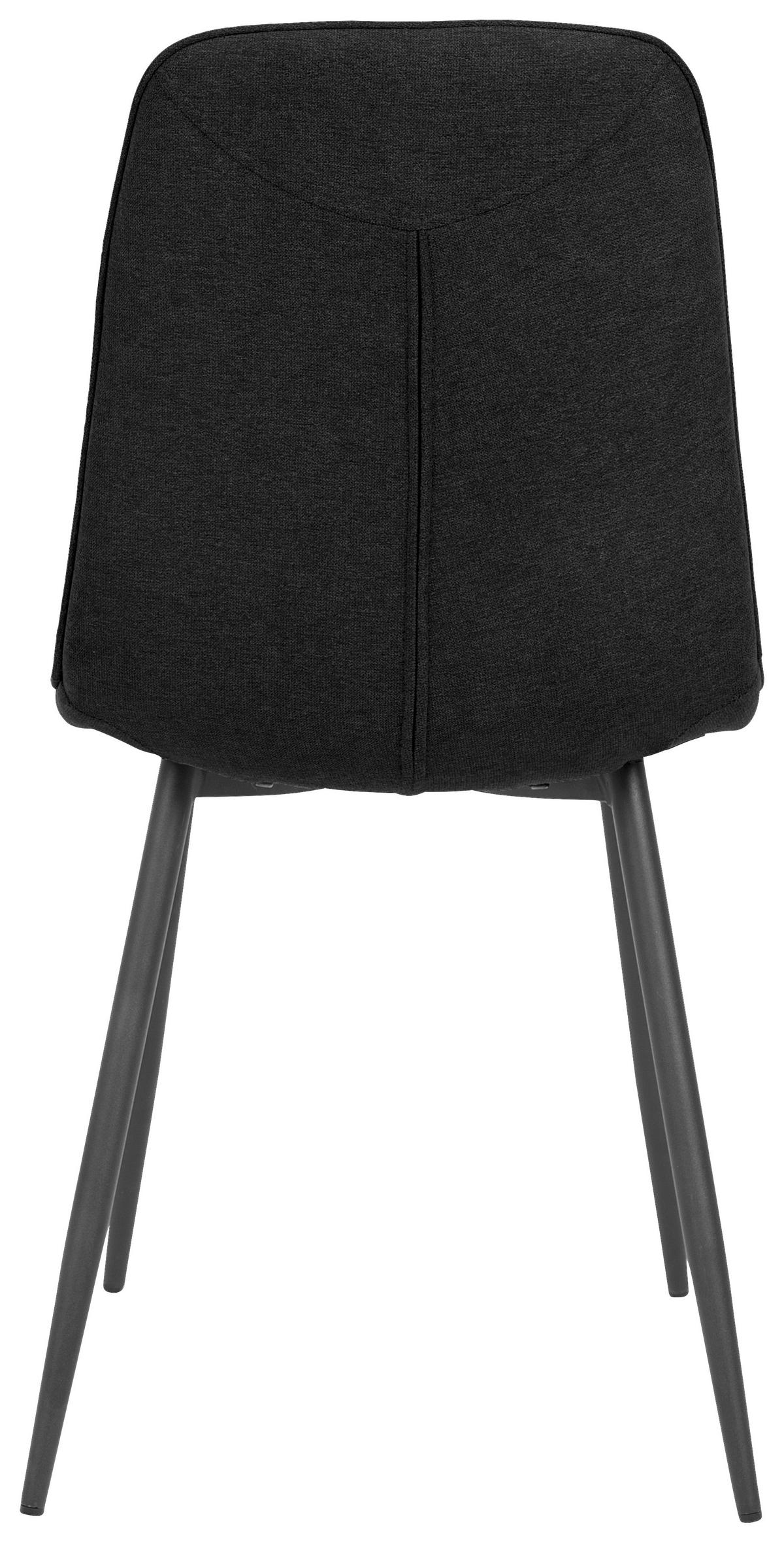 STUHL  in Eisen Webstoff Metall, Textil, Holz  - Schwarz, MODERN, Holz/Textil (47/87/58cm) - P & B