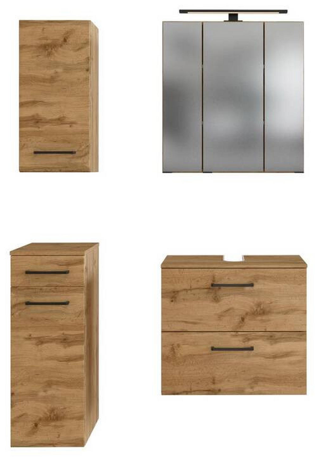 BADEZIMMER  in 90 cm  - Eichefarben, MODERN, Holzwerkstoff (90cm) - Held