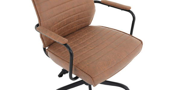 DREHSTUHL in Mikrofaser Braun - Schwarz/Braun, Design, Kunststoff/Textil (62/100-109,5/65,5cm) - Carryhome