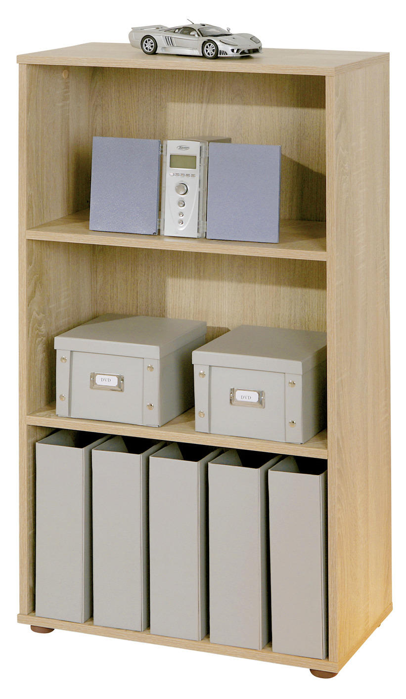 HYLLA i 60/110/30 cm Sonoma ek  - Sonoma ek/svart, Basics, trämaterial/plast (60/110/30cm) - MID.YOU