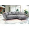 ECKSOFA in Struktur Grau, Hellgrau  282/187 cm  - Hellgrau/Schwarz, Design, Textil/Metall (282/187cm) - Livetastic