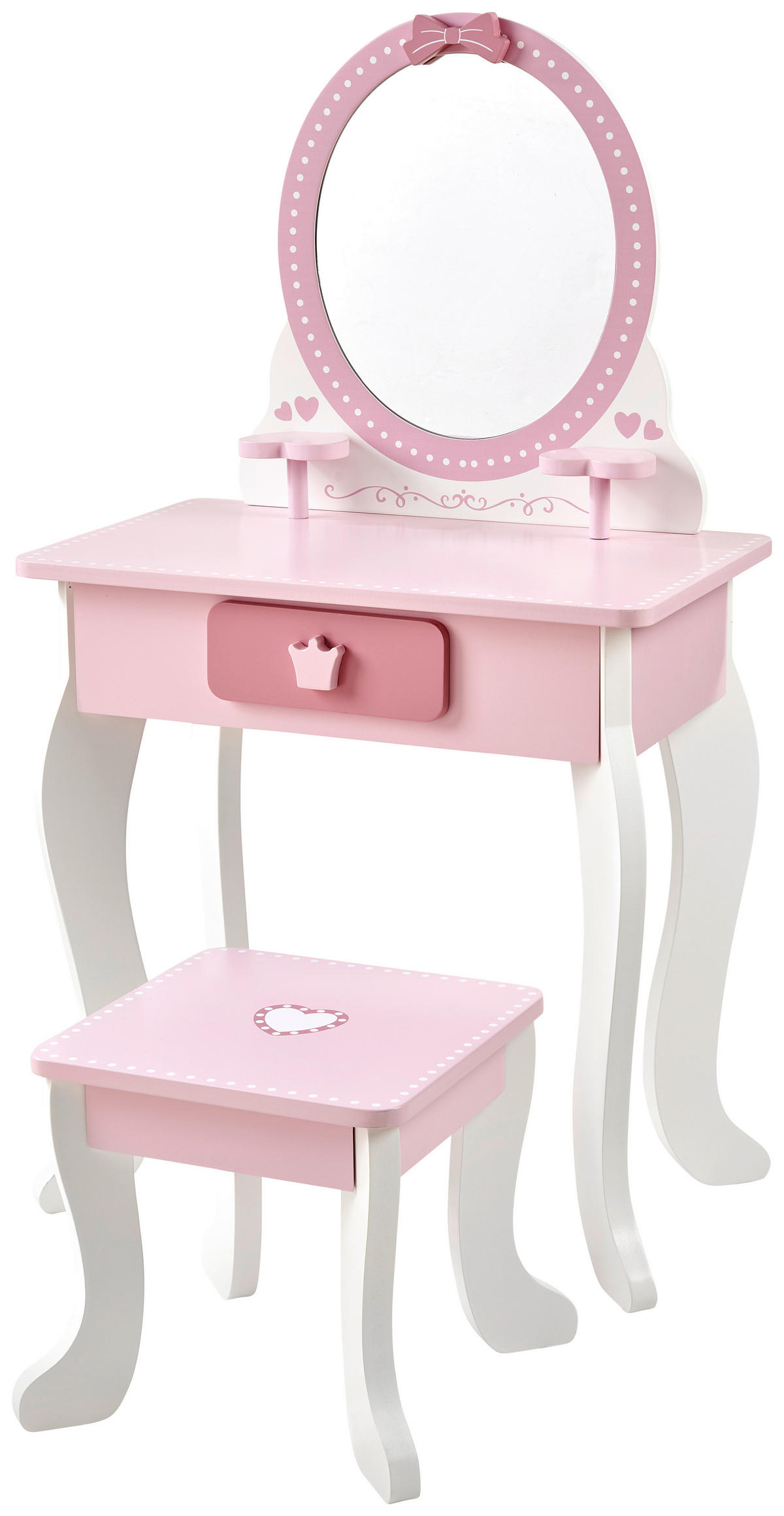 SMINKBORD i rosa, vit  - vit/rosa, Basics, trämaterial/plast (48/29/87cm) - My Baby Lou