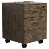 ROLLCONTAINER 40/54/44 cm  - Eiche dunkel/Schwarz, Design, Holzwerkstoff/Kunststoff (40/54/44cm) - MID.YOU