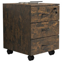ROLLCONTAINER Eiche dunkel  - Eiche dunkel/Schwarz, Design, Holzwerkstoff/Kunststoff (40/54/44cm) - MID.YOU