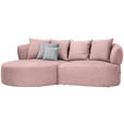 ECKSOFA  in Flachgewebe Altrosa  166/235 cm  - Schwarz/Altrosa, MODERN, Kunststoff/Textil (166/235cm) - Hom`in