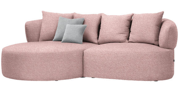 ECKSOFA  in Flachgewebe Altrosa  166/235 cm  - Schwarz/Altrosa, MODERN, Kunststoff/Textil (166/235cm) - Hom`in