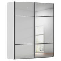 SCHWEBETÜRENSCHRANK 162/223/68 cm 2-türig Grau  - Schwarz/Grau, KONVENTIONELL, Glas/Holzwerkstoff (162/223/68cm) - Novel