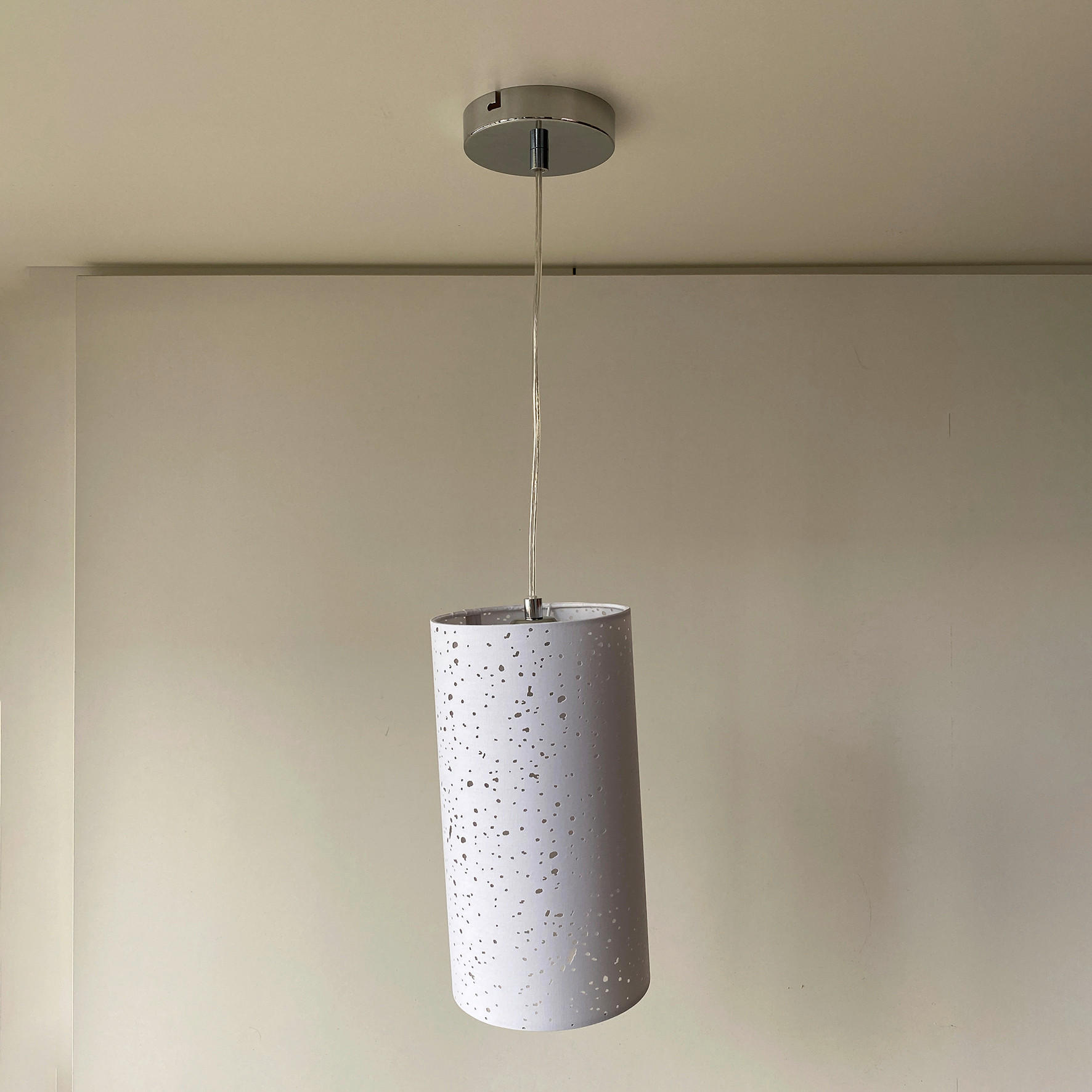 HÄNGELEUCHTE 16/150 cm   - Chromfarben/Weiß, Design, Textil/Metall (16/150cm) - Fischer & Honsel