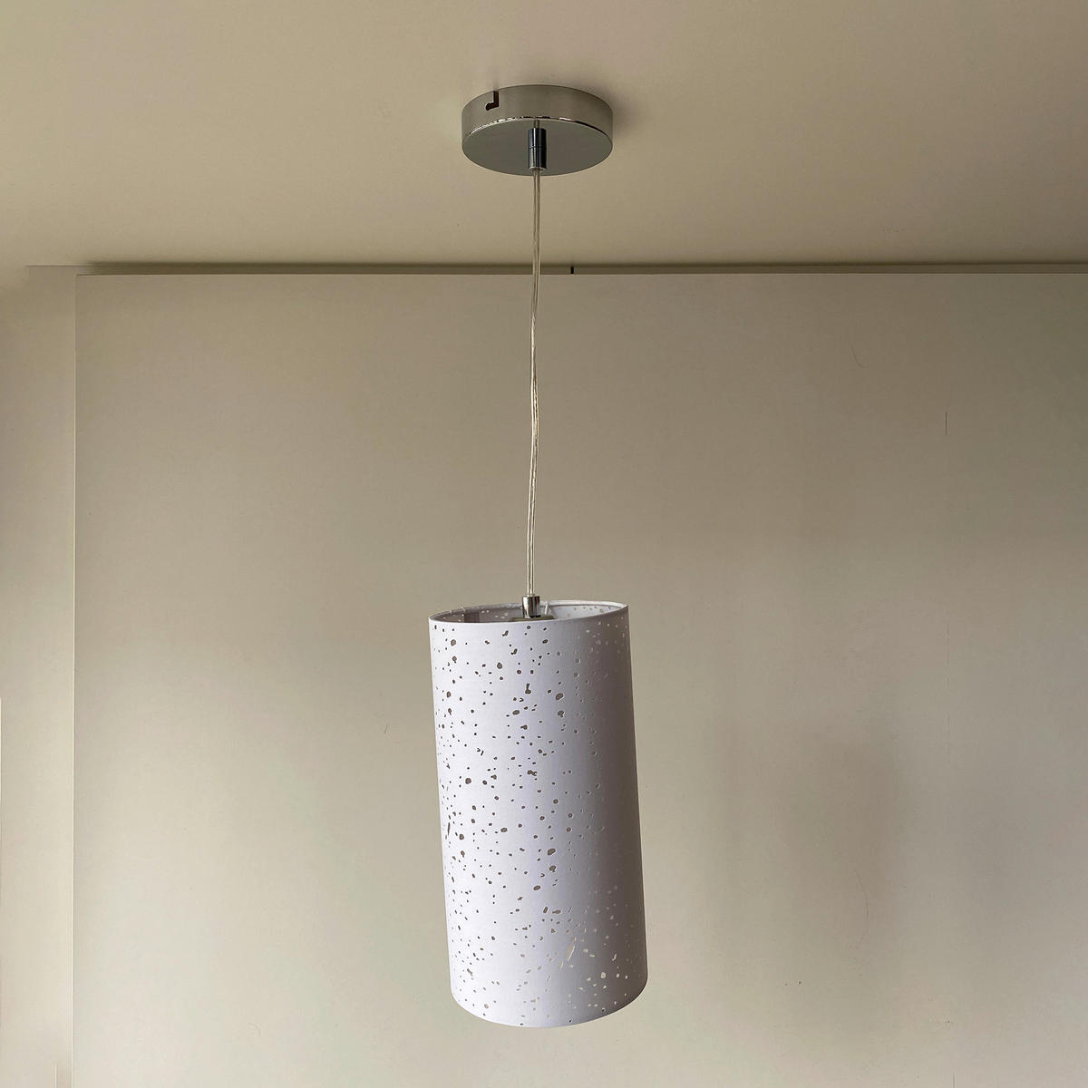 ZÁVĚSNÉ SVÍTIDLO, 16/150 cm  - bílá/barvy chromu, Design, kov/textil (16/150cm) - Fischer & Honsel