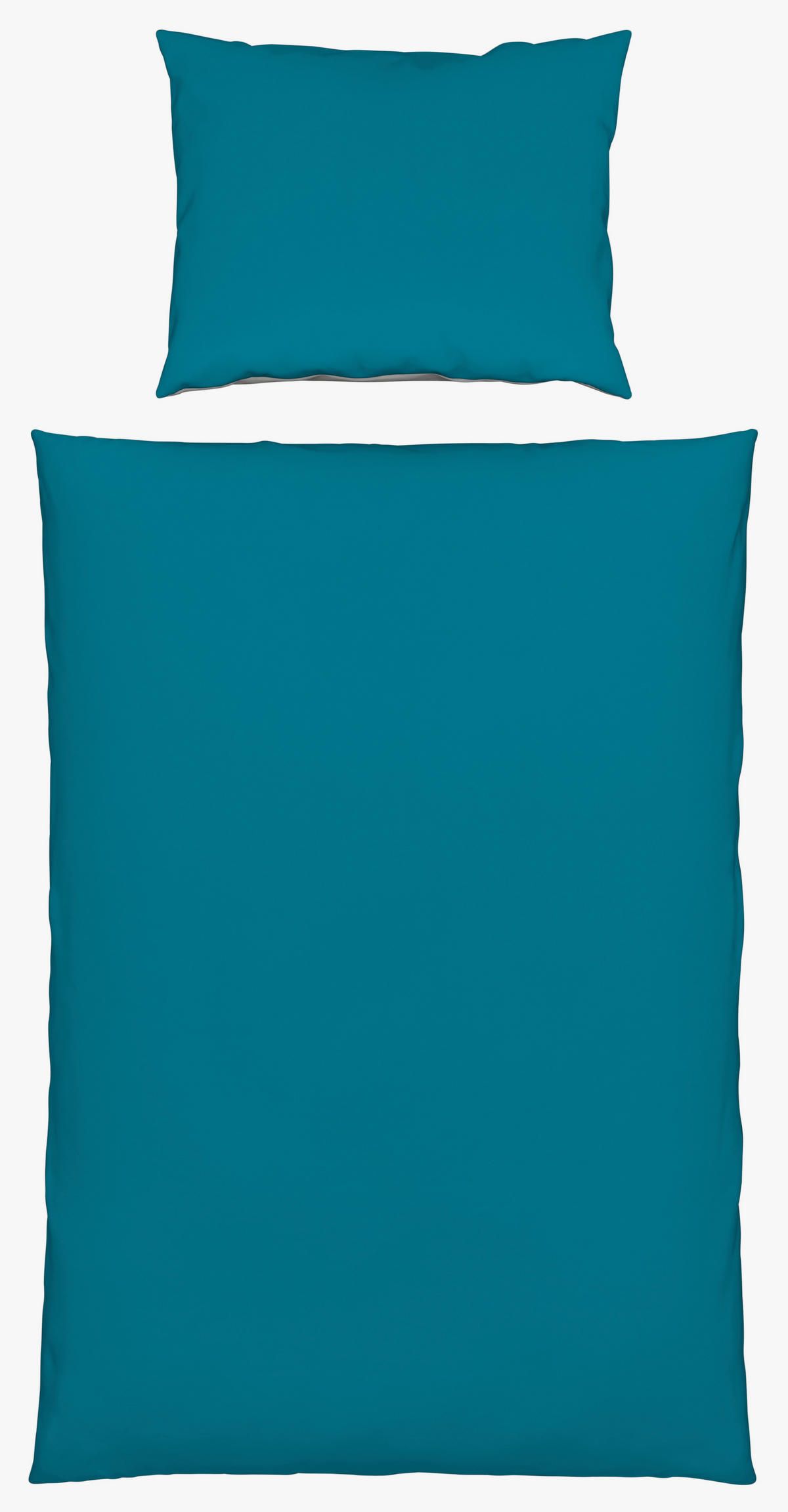 WENDEBETTWÄSCHE Uni Satin Satin 140/200 cm  - Blau/Grau, Basics, Textil (140/200cm) - Novel