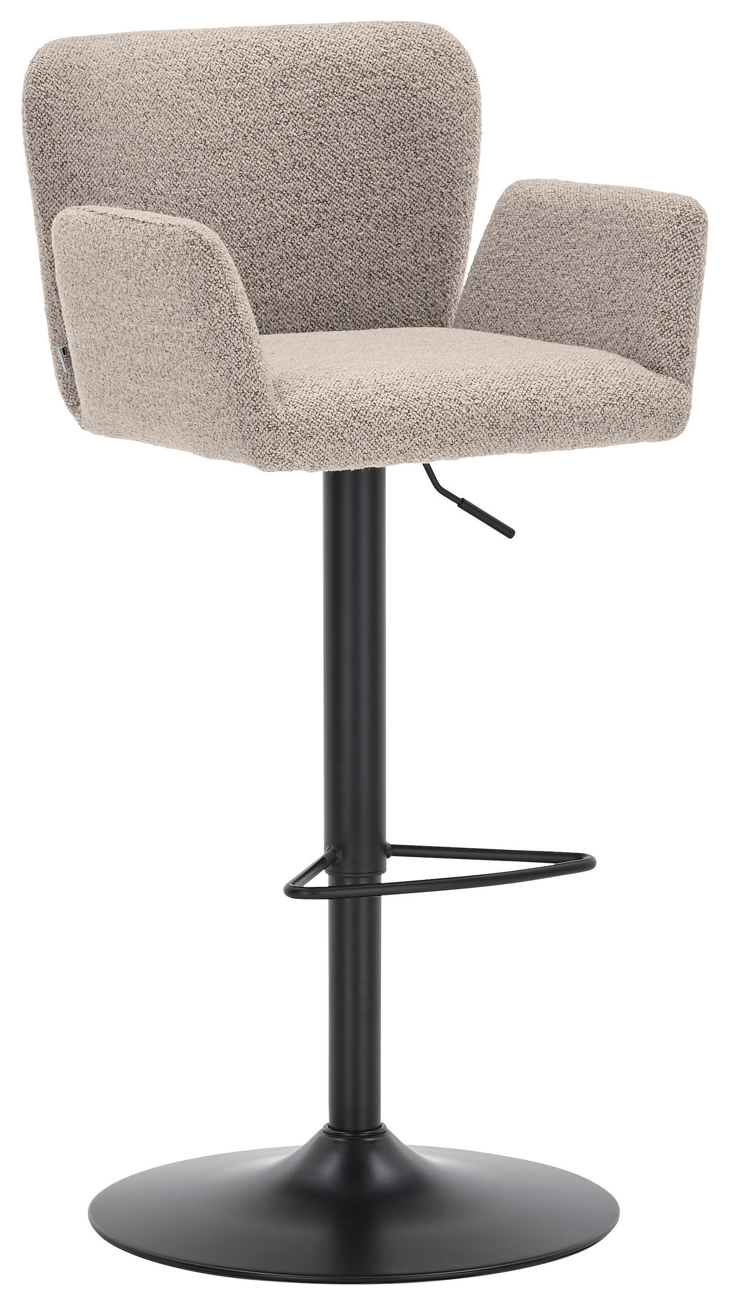 BARHOCKER Bouclé Schwarz, Beige Stahl  - Beige/Schwarz, Design, Textil/Metall (52/82-109/52cm) - SetOne by Musterring
