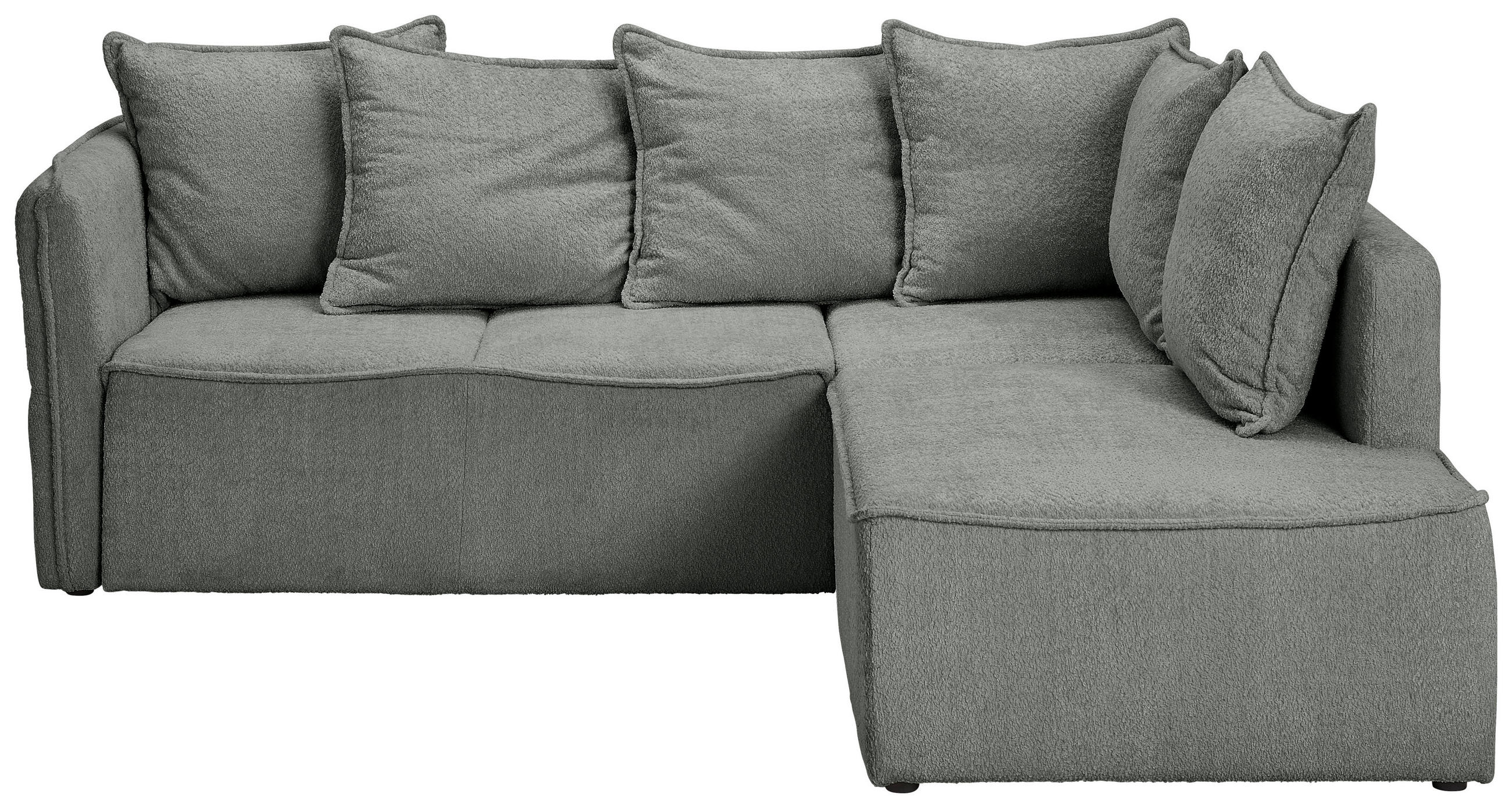 ECKSOFA in Chenille Grau  - Schwarz/Grau, Konventionell, Kunststoff/Textil (233/193cm) - Carryhome