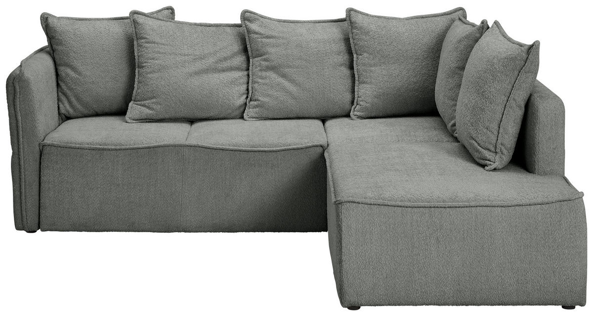 ECKSOFA in Chenille Grau  - Schwarz/Grau, Konventionell, Kunststoff/Textil (233/193cm) - Carryhome