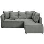 ECKSOFA in Chenille Grau  - Schwarz/Grau, KONVENTIONELL, Kunststoff/Textil (233/193cm) - Carryhome