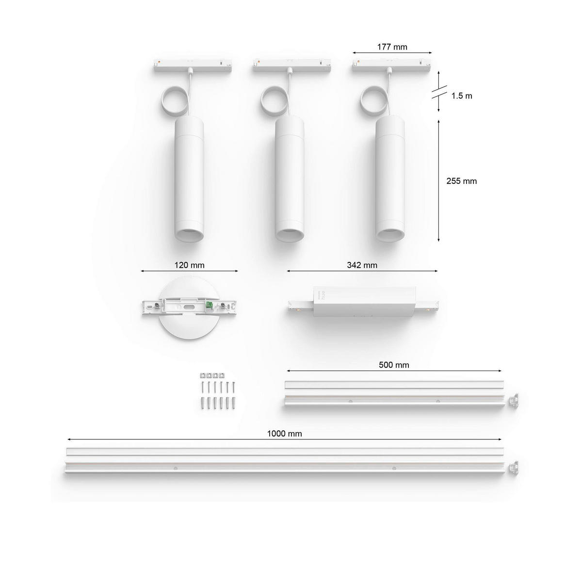 SCHIENENSYSTEM Perifo 171,5/28,8/2,6 cm   - Weiß, Basics, Metall (171,5/28,8/2,6cm) - Philips HUE