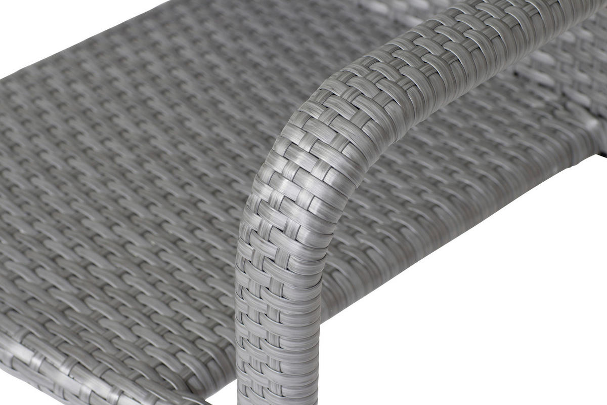 GARTENSESSEL-SET Metall, Kunststoff Grau  - Grau, MODERN, Kunststoff/Metall (56/83/60cm) - Gardenson