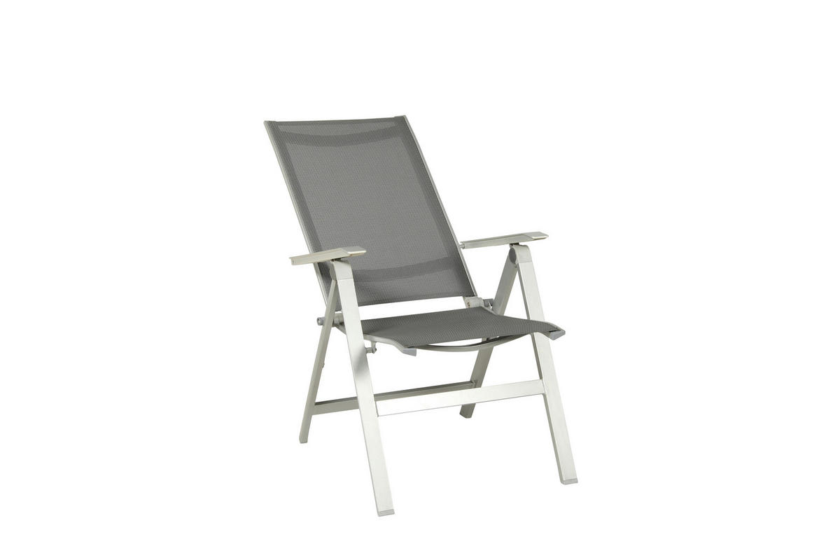 GARTENKLAPPSESSEL Aluminium Graphitfarben, Platinfarben  - Platinfarben/Graphitfarben, Basics, Metall (61/113/67cm) - Acamp