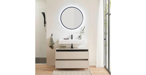 WASCHBECKENUNTERSCHRANK 100/60/36 cm  - Kaschmir/Schwarz, LIFESTYLE, Holzwerkstoff/Metall (100/60/36cm) - Xora