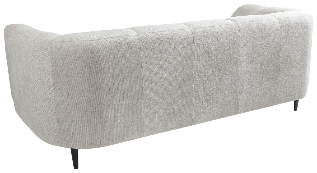 3-SITZER-SOFA in Flachgewebe Creme  - Creme/Schwarz, Design, Textil/Metall (226/77/106cm) - MID.YOU