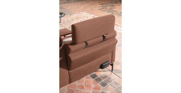 ECKSOFA in Flachgewebe, Struktur Rostfarben  - Rostfarben/Anthrazit, Design, Textil/Metall (254/230cm) - Ambiente