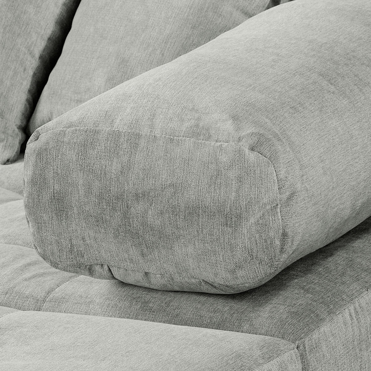 ECKSOFA Naomi Grau Mikrofaser Rückenkissen  - Schwarz/Grau, Design, Kunststoff/Textil (284/243cm) - P & B
