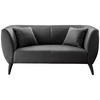 2-SITZER-SOFA Lederlook Schwarz  - Schwarz, MODERN, Holz/Textil (172/83/88cm) - Livetastic
