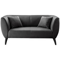 2-SITZER-SOFA Lederlook Schwarz  - Schwarz, MODERN, Holz/Textil (172/83/88cm) - Livetastic