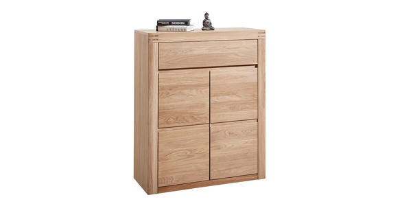 KOMMODE Wildeiche furniert, massiv Eichefarben - Eichefarben, KONVENTIONELL, Holz/Holzwerkstoff (85/103/37cm) - Linea Natura