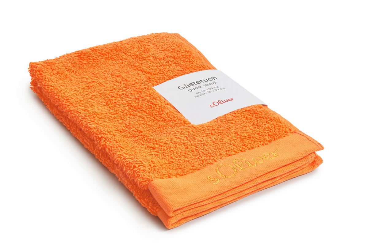 GÄSTETUCH 30/50 cm s.Oliver Orange 2-teilig  - Orange, Trend, Textil (30/50cm) - S. Oliver