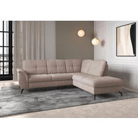 ECKSOFA in Flachgewebe Greige  - Greige/Schwarz, Modern, Textil/Metall (244/212cm) - Sit & More