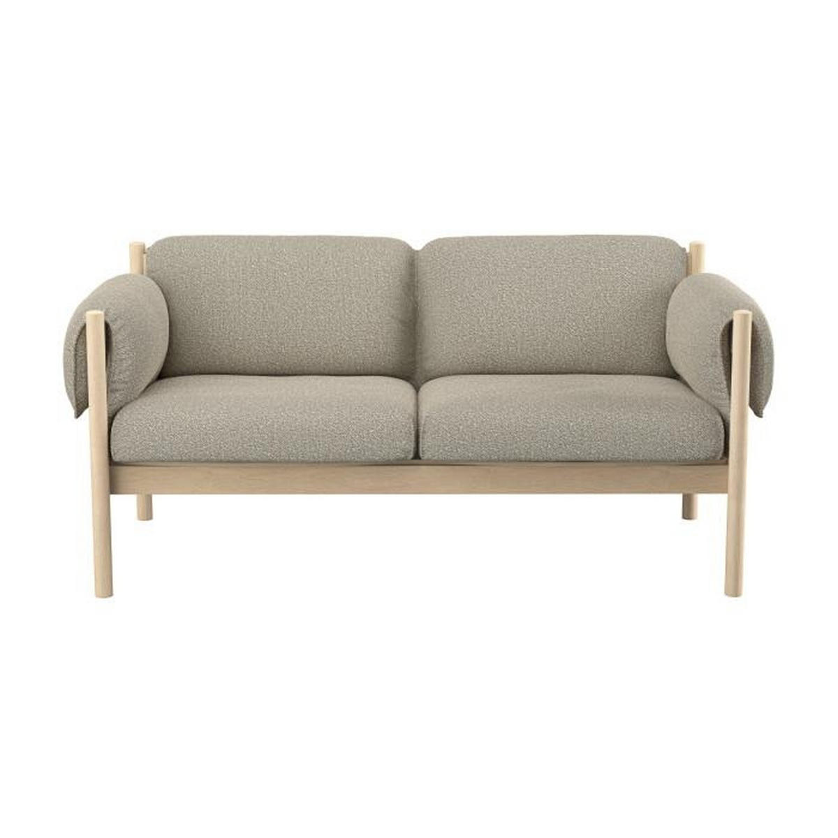 2-SITS SOFFA i trä, textil beige, ek Bianco  - beige/ek Bianco, Design, trä/textil (162/74/78cm) - Skovby