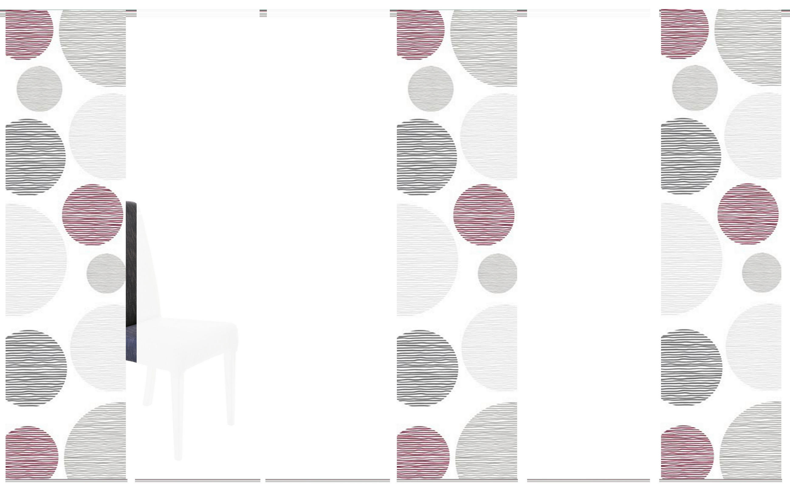 FLÄCHENVORHANG  6 Stück  halbtransparent   60/245 cm  - Bordeaux, Design, Textil (60/245cm)