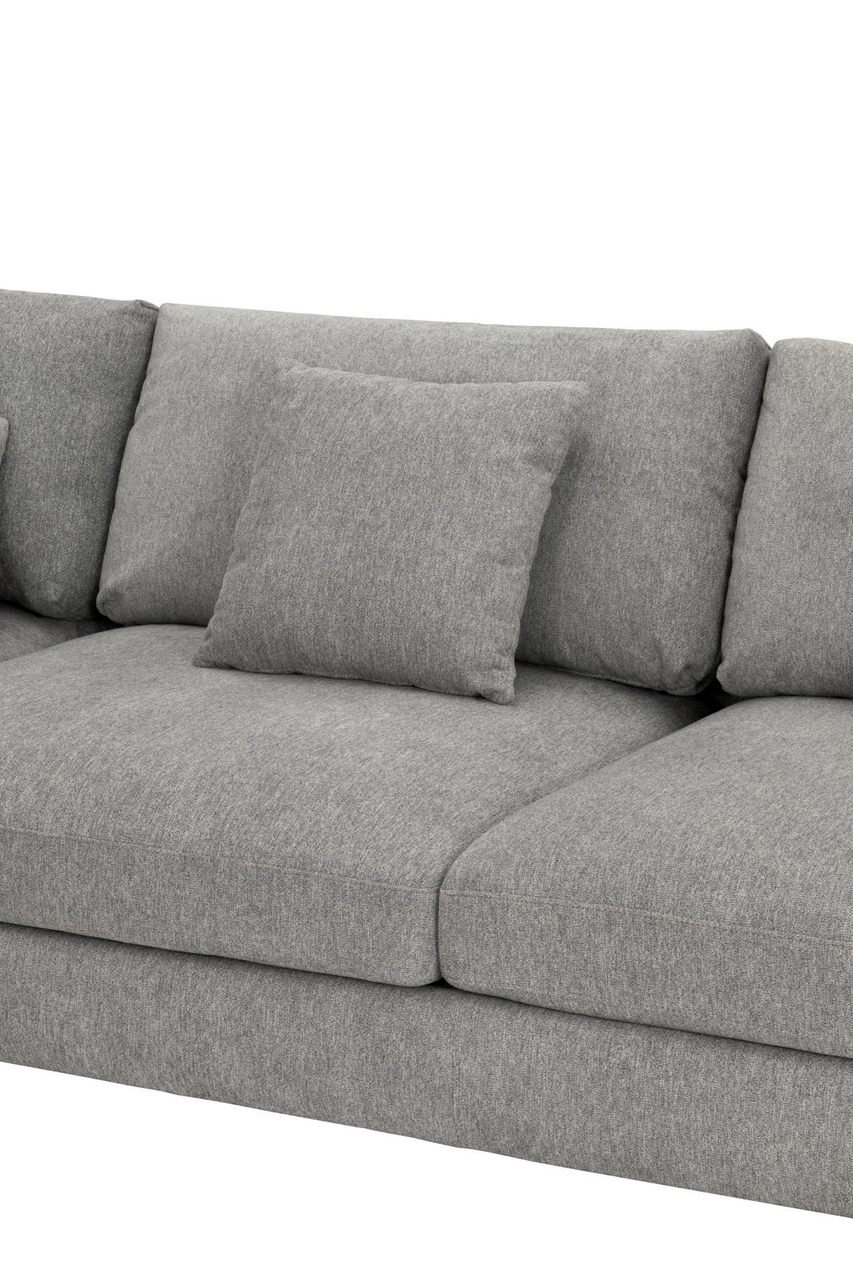 ECKSOFA Grau Webstoff  - Schwarz/Grau, Design, Textil/Metall (212/323cm) - Livetastic