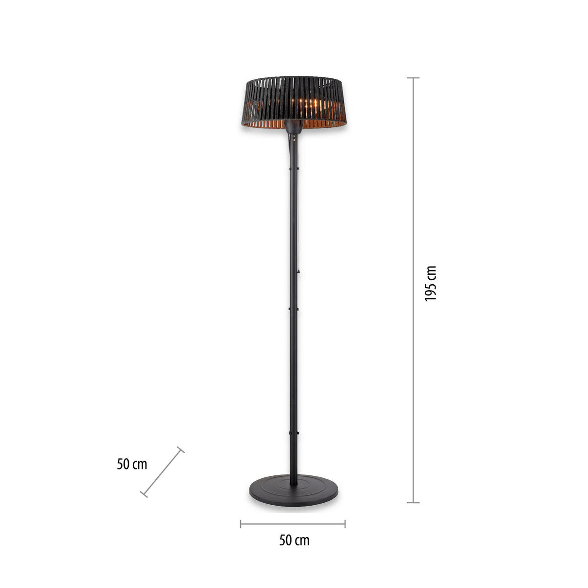 ZUNANJI GRELNIK  Glow   50/50/195 cm          - črna, Basics, kovina (50/50/195cm)