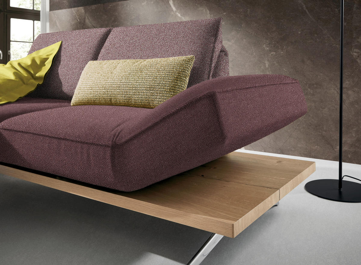 ECKSOFA in Flachgewebe Rosa  132/240 cm  - Chromfarben/Rosa, Design, Holz/Textil (132/240cm) - Koinor