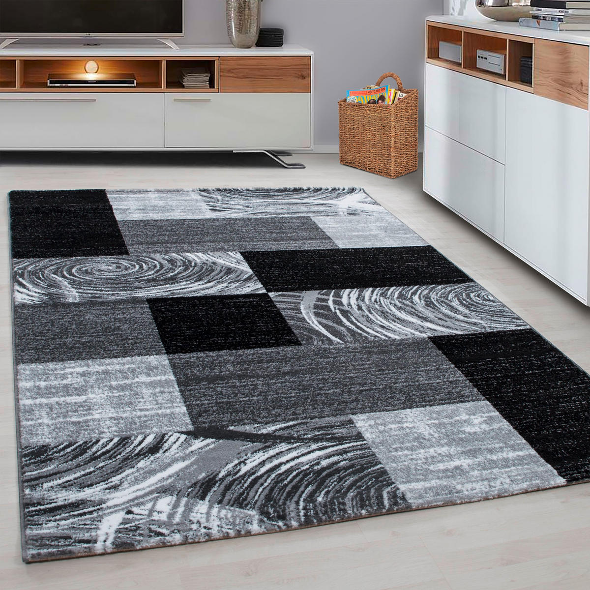 TKANA PREPROGA  Parma     160/230 cm    tkano  črna  - črna, Konvencionalno, tekstil (160/230cm)