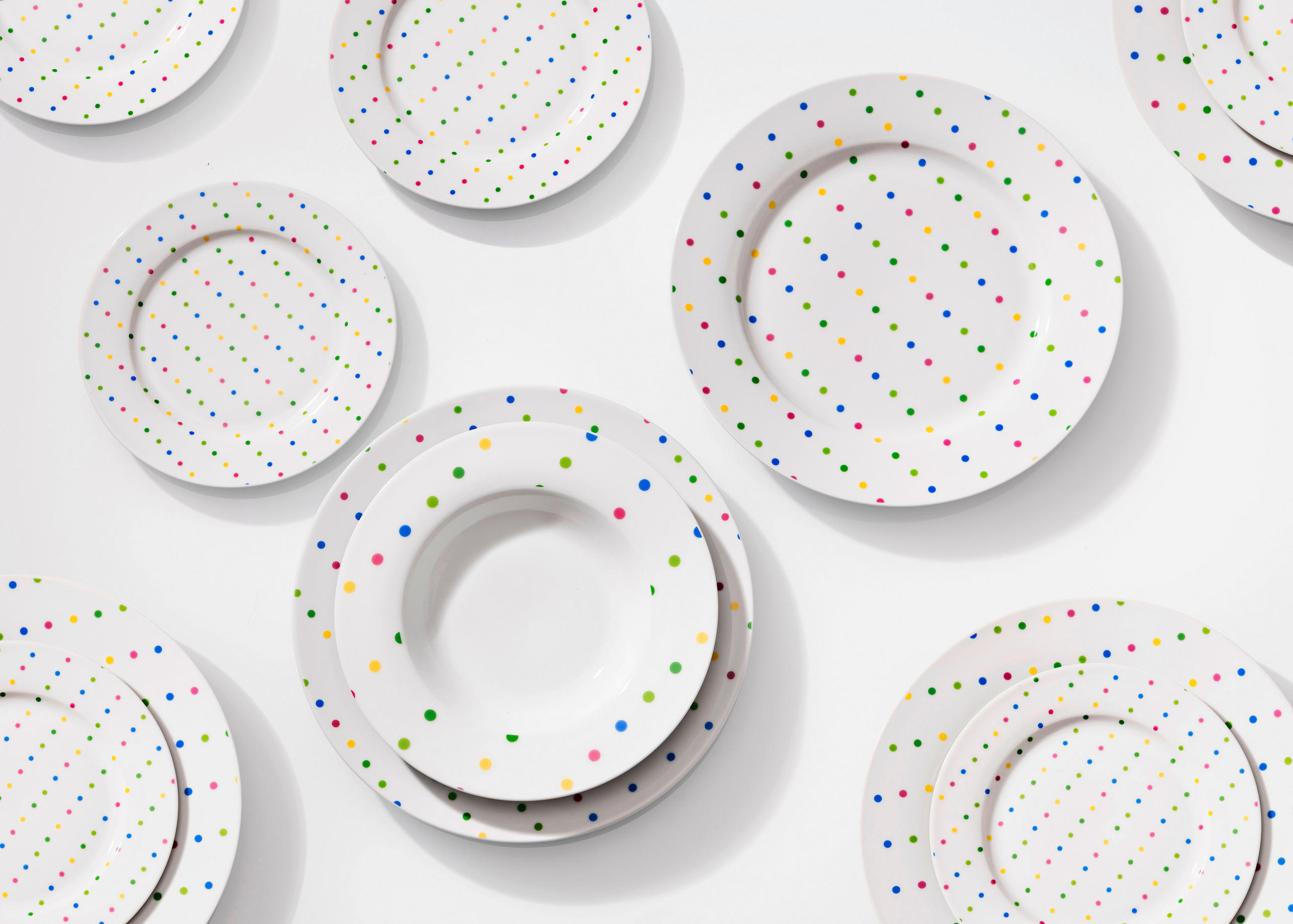 TAFELSERVICE Multicolor, Weiß 18-teilig  - Multicolor/Weiß, Basics, Keramik (27/22/20cm) - Benetton