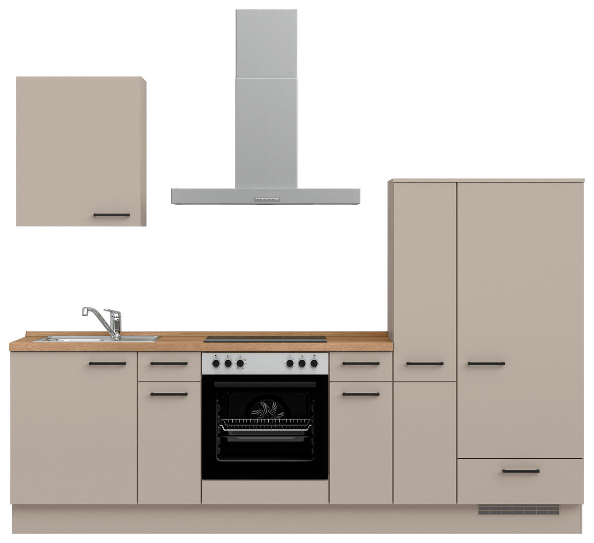 KÜCHENBLOCK Easytouch 270 cm  in Eichefarben, Sandfarben  - Sandfarben/Eichefarben, MODERN, Holzwerkstoff/Metall (270cm) - Nobilia