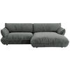 ECKSOFA  in Flachgewebe Dunkelgrau  264/185 cm  - Dunkelgrau/Schwarz, Design, Kunststoff/Textil (264/185cm) - Belluti