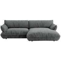 ECKSOFA  in Flachgewebe Dunkelgrau  264/185 cm  - Dunkelgrau/Schwarz, Design, Kunststoff/Textil (264/185cm) - Belluti
