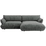 ECKSOFA  in Flachgewebe Dunkelgrau  264/185 cm  - Dunkelgrau/Schwarz, Design, Kunststoff/Textil (264/185cm) - Belluti