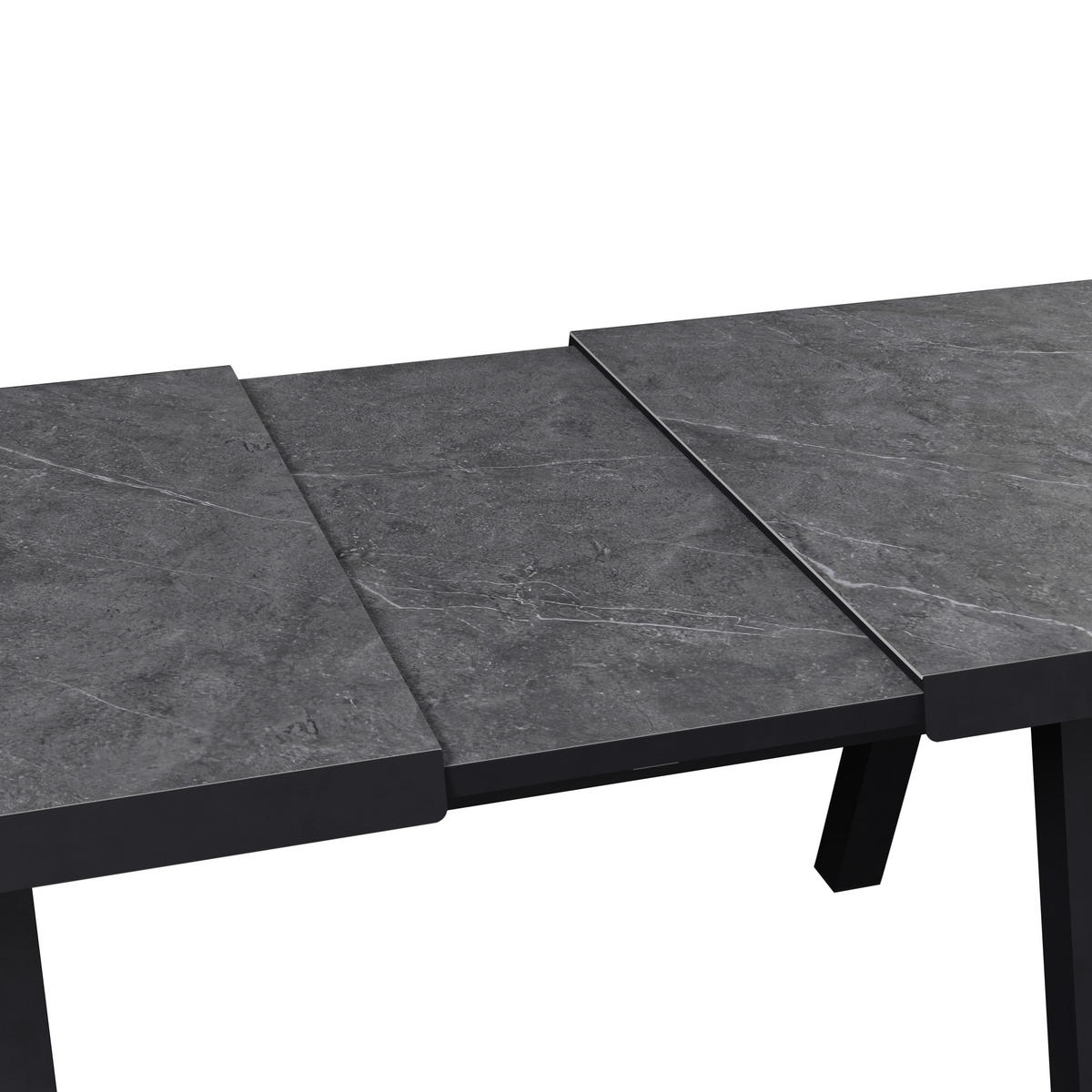 AUSZIEHTISCH Anthrazit rechteckig  ausziehbar, in verschiedenen Größen erhältlich  - Anthrazit, Design, Stein/Metall (160-210/100/77cm) - Ambia Garden