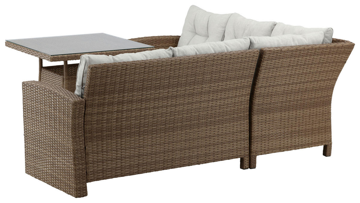 LOUNGEGARNITUR   Rattan  - Braun, KONVENTIONELL, Holz - Gardenson