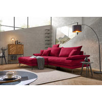 ECKSOFA PRATO Rot Flachgewebe  - Rot/Schwarz, MODERN, Textil/Metall (176/292cm) - MID.YOU