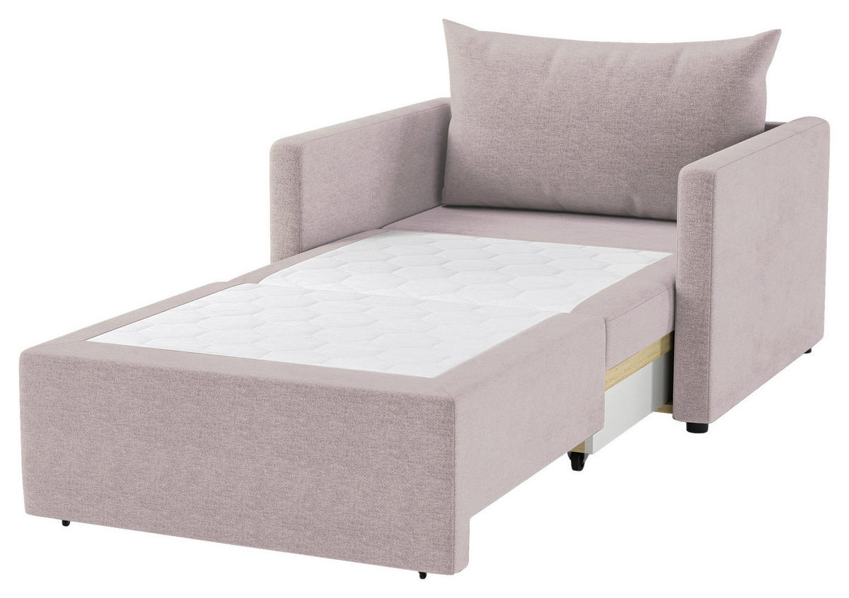 SCHLAFSESSEL Flachgewebe Altrosa  - Schwarz/Altrosa, Design, Kunststoff/Textil (92/89/103cm) - MID.YOU