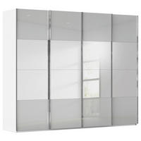 SCHWEBETÜRENSCHRANK 271/235/68 cm 4-türig Weiß, Seidengrau  - Chromfarben/Seidengrau, Design, Glas/Holzwerkstoff (271/235/68cm) - Novel