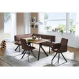 ECKBANK 165/205 cm  in Schwarz, Hellbraun  - Hellbraun/Schwarz, MODERN, Textil/Metall (165/205cm) - Cantus