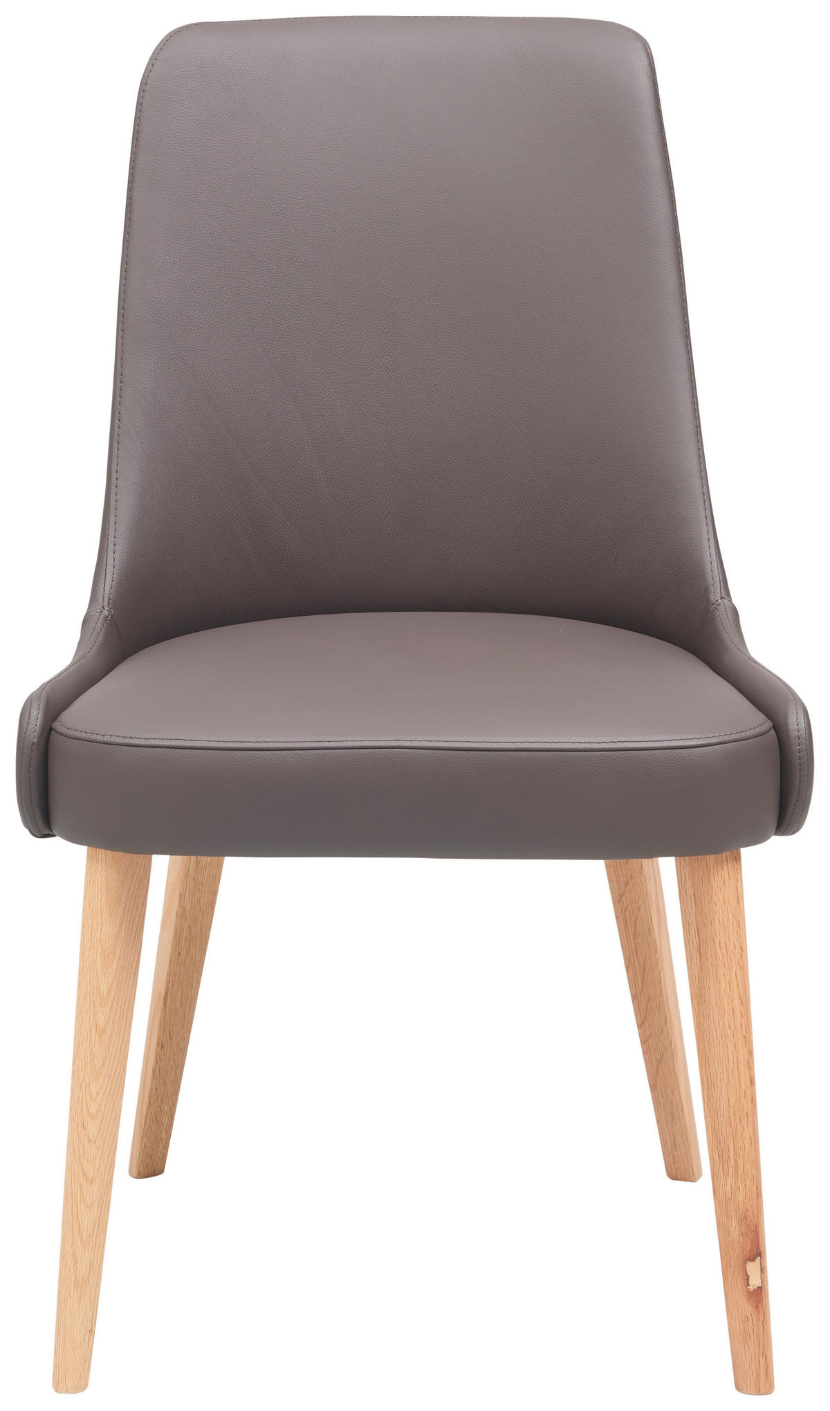 STUHL  in Echtleder pigmentiert  - Braun, Konventionell, Leder/Holz (56/91/62cm) - Livetastic